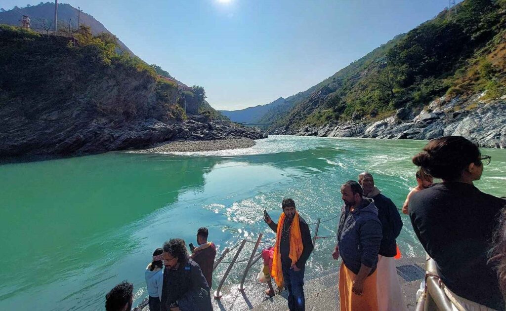 Confluence Of Alaknanda and Bhagirathi rivers at Devprayag, Uttarakhand.