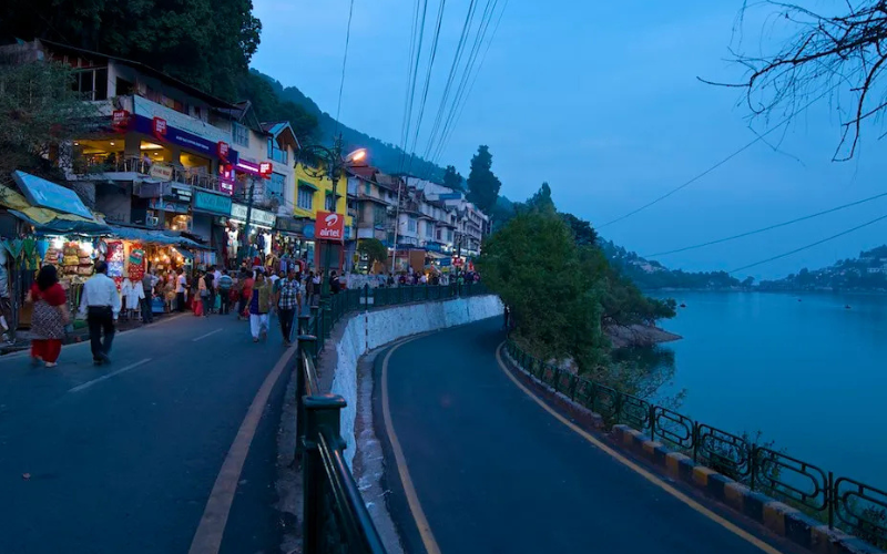 "Local market, Mall road, Nainital"